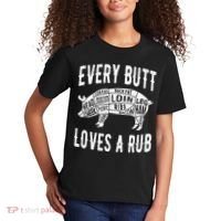 Every Butt Loves A Rub Funny BBQ Meat Smoker Barbecue Kids T-Shirt thumb 2