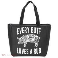 Every Butt Loves A Rub Funny BBQ Meat Smoker Barbecue Tote Bag thumb 0