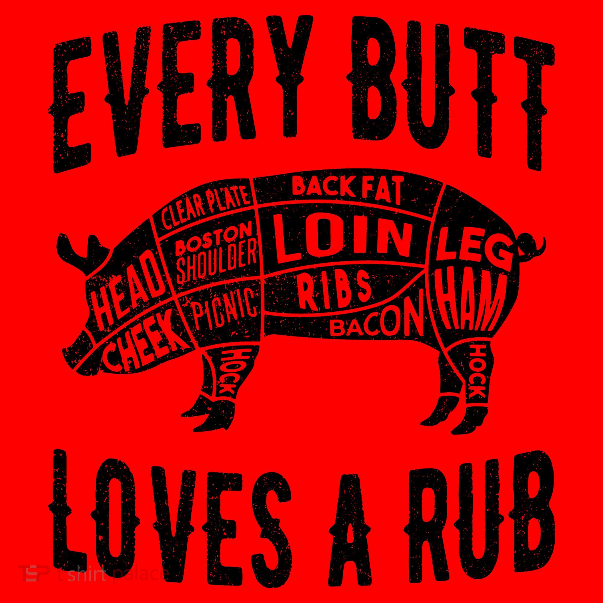 Every Butt Loves A Rub Funny BBQ Meat Smoker Barbecue Santa Hat