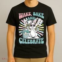 Easter Bunny Marijuana Cannabis Stoned 420 Weed Happy 420 T-Shirt thumb 3