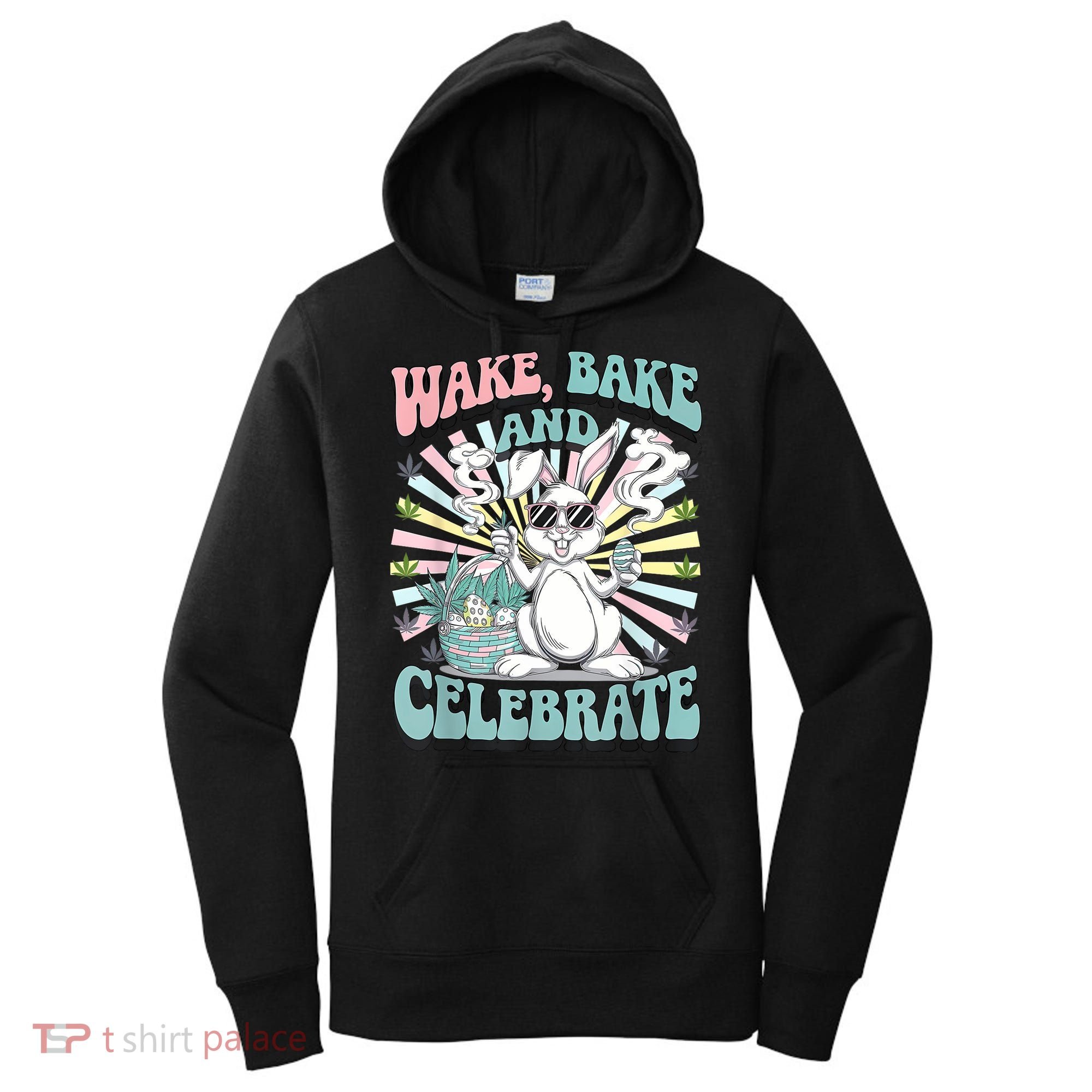 Easter Bunny Marijuana Cannabis Stoned 420 Weed Happy 420 Women's Hoodie
