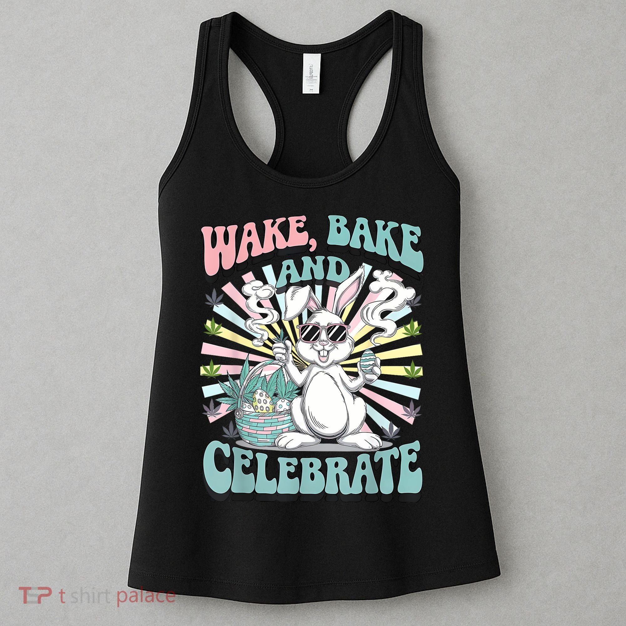 Easter Bunny Marijuana Cannabis Stoned 420 Weed Happy 420 Women's Tank Top