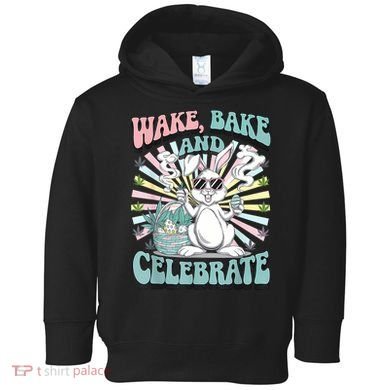 Easter Bunny Marijuana Cannabis Stoned 420 Weed Happy 420 Toddler Hoodie