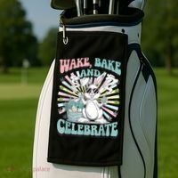 Easter Bunny Marijuana Cannabis Stoned 420 Weed Happy 420 Golf Towel thumb 2