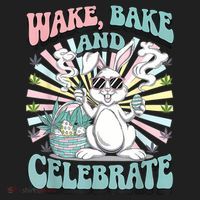 Easter Bunny Marijuana Cannabis Stoned 420 Weed Happy 420 Golf Towel thumb 3