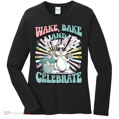 Easter Bunny Marijuana Cannabis Stoned 420 Weed Happy 420 Women's Long Sleeve Shirt