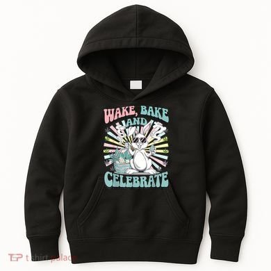 Easter Bunny Marijuana Cannabis Stoned 420 Weed Happy 420 Kids Hoodie