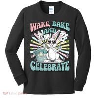 Easter Bunny Marijuana Cannabis Stoned 420 Weed Happy 420 Kids Long Sleeve Shirt thumb 0