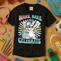 Easter Bunny Marijuana Cannabis Stoned 420 Weed Happy 420 Kids T-Shirt thumb 3