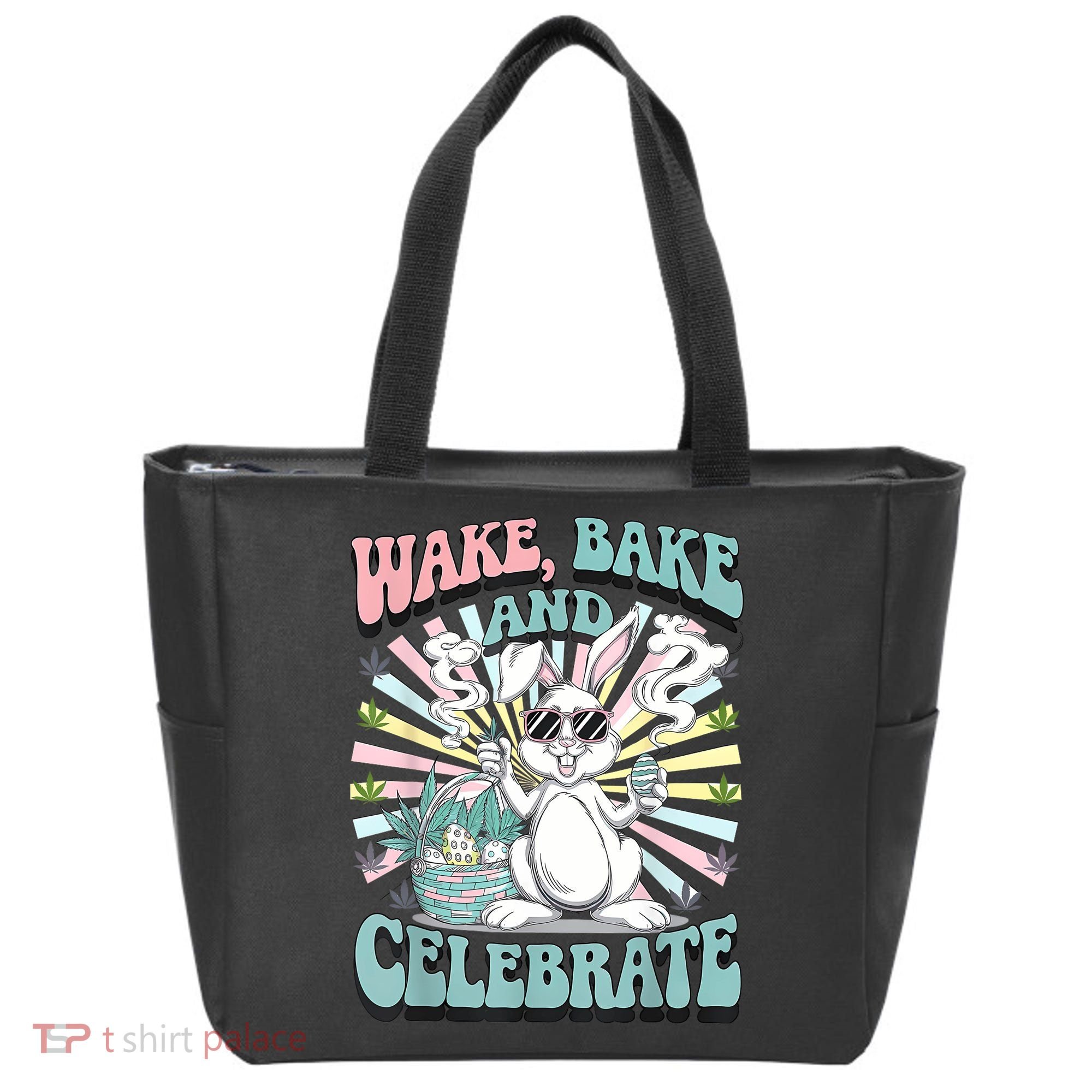 Easter Bunny Marijuana Cannabis Stoned 420 Weed Happy 420 Tote Bag
