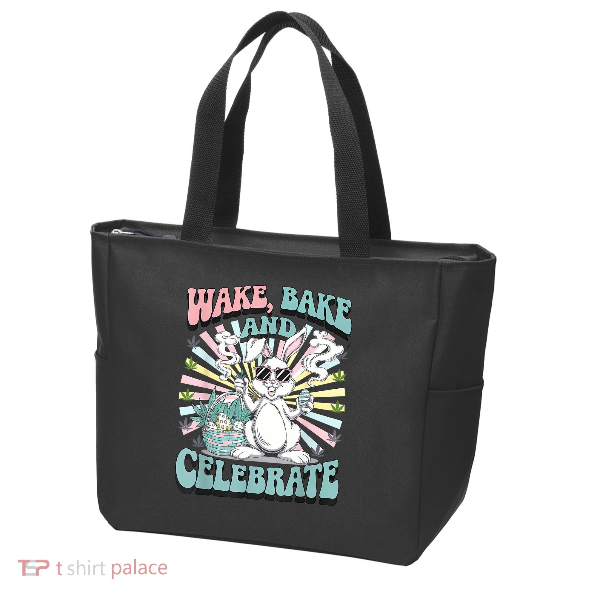 Easter Bunny Marijuana Cannabis Stoned 420 Weed Happy 420 Tote Bag