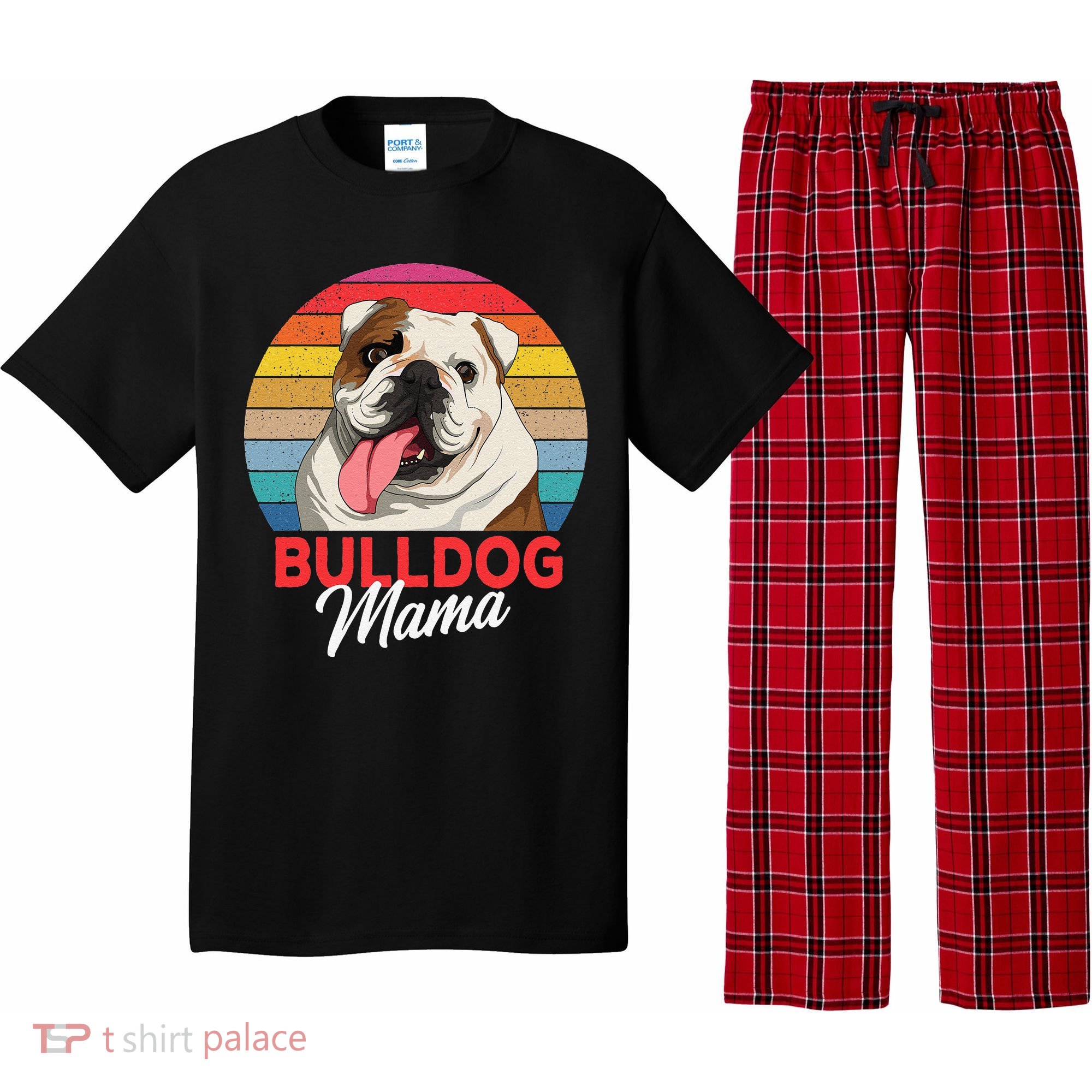 English Bulldog Mama Mom Womens Pajama Set