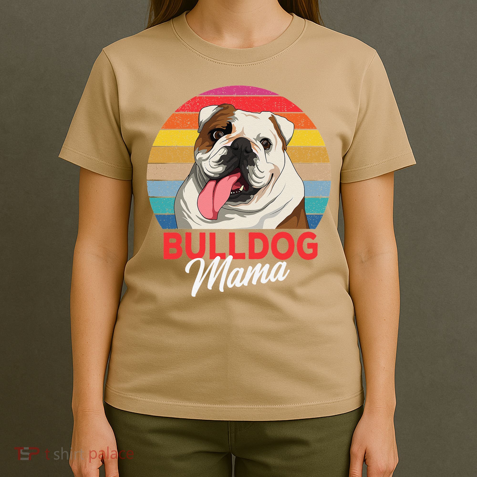 English Bulldog Mama Mom Womens T-Shirt