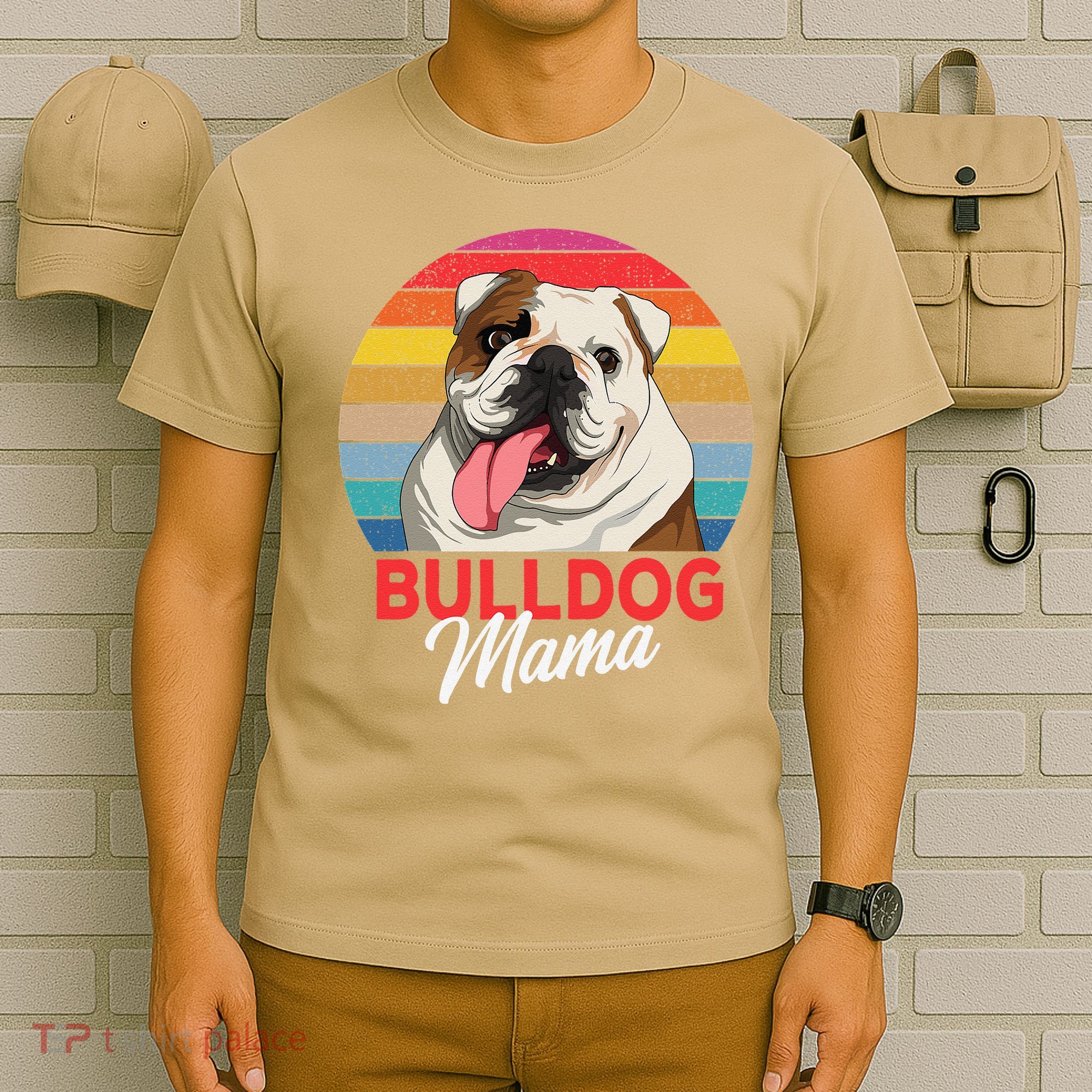 English Bulldog Mama Mom Womens T-Shirt