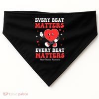 Every Beat Matters Heart Disease Awareness USA-Made Doggie Bandana thumb 0