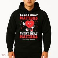 Every Beat Matters Heart Disease Awareness Hoodie thumb 2