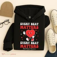 Every Beat Matters Heart Disease Awareness Hoodie thumb 4