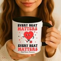 Every Beat Matters Heart Disease Awareness Coffee Mug thumb 3