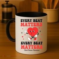 Every Beat Matters Heart Disease Awareness Coffee Mug thumb 4