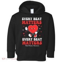 Every Beat Matters Heart Disease Awareness Toddler Hoodie thumb 0