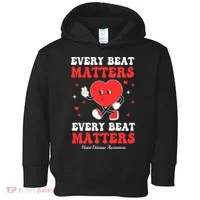Every Beat Matters Heart Disease Awareness Toddler Hoodie thumb 0