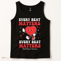 Every Beat Matters Heart Disease Awareness Tank Top thumb 2