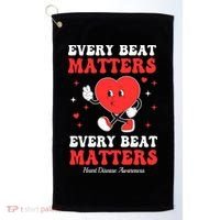 Every Beat Matters Heart Disease Awareness Golf Towel thumb 0