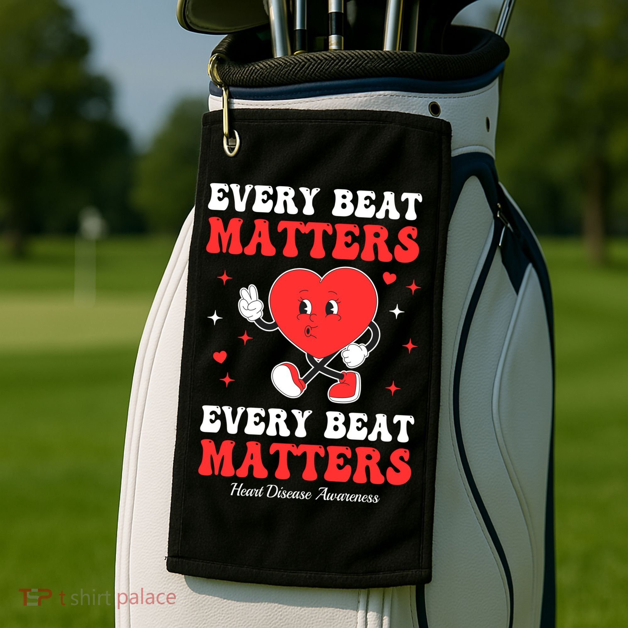 Every Beat Matters Heart Disease Awareness Golf Towel