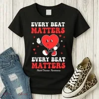 Every Beat Matters Heart Disease Awareness Women's T-Shirt thumb 3