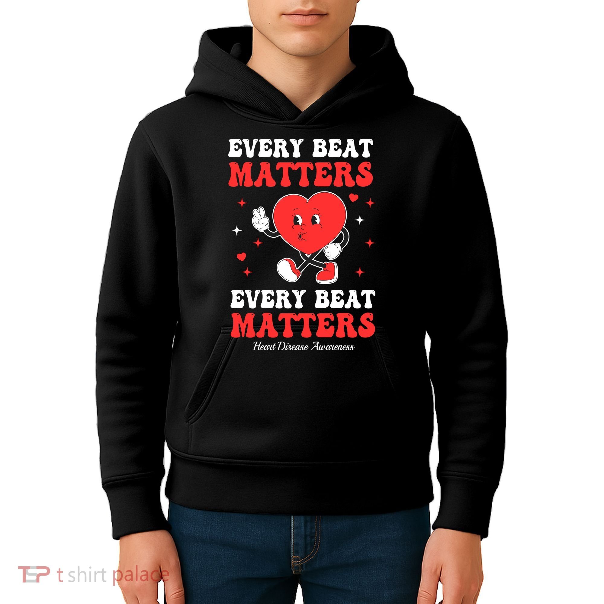 Every Beat Matters Heart Disease Awareness Kids Hoodie
