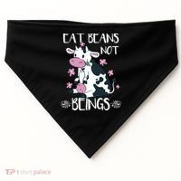 Eat Beans Not Beings Funny Cow Vegan Plant Based Gift USA-Made Doggie Bandana thumb 0