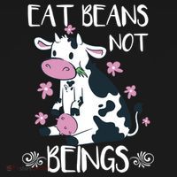 Eat Beans Not Beings Funny Cow Vegan Plant Based Gift Women's Hoodie thumb 2