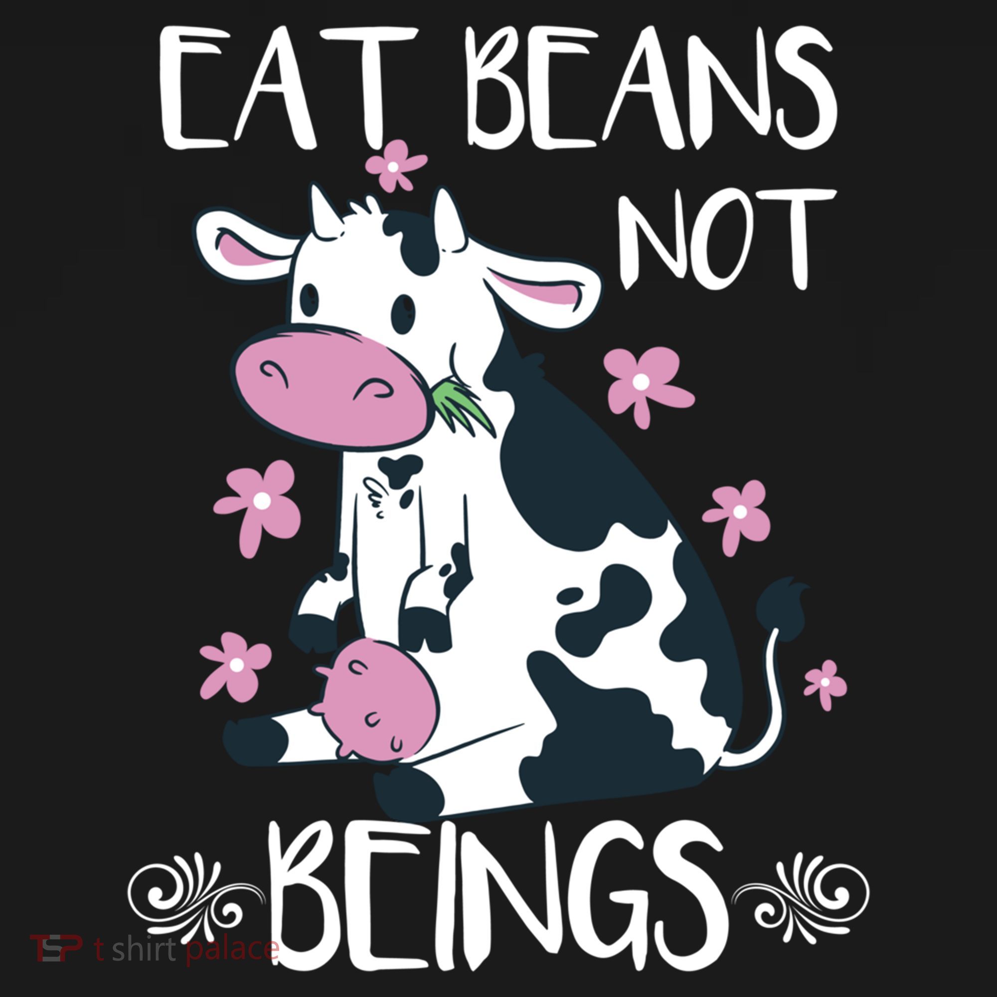 Eat Beans Not Beings Funny Cow Vegan Plant Based Gift Women's Hoodie