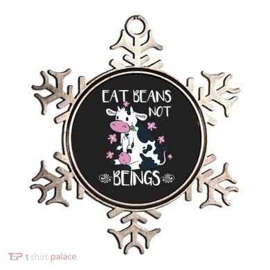 Eat Beans Not Beings Funny Cow Vegan Plant Based Gift Ornament