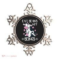 Eat Beans Not Beings Funny Cow Vegan Plant Based Gift Ornament thumb 0