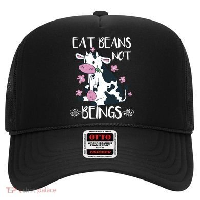 Eat Beans Not Beings Funny Cow Vegan Plant Based Gift Hat