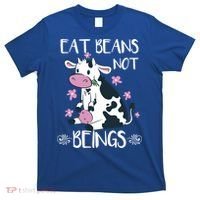 Eat Beans Not Beings Funny Cow Vegan Plant Based Gift T-Shirt thumb 0