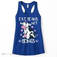 Eat Beans Not Beings Funny Cow Vegan Plant Based Gift Women's Tank Top thumb 0