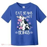 Eat Beans Not Beings Funny Cow Vegan Plant Based Gift Toddler T-Shirt thumb 0