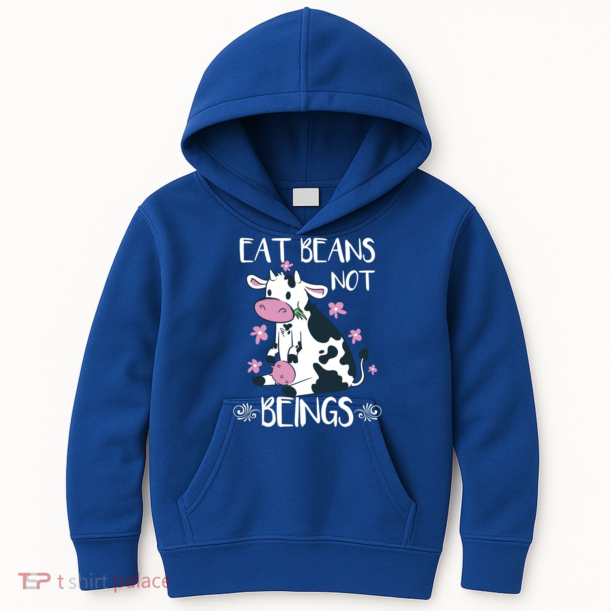 Eat Beans Not Beings Funny Cow Vegan Plant Based Gift Kids Hoodie
