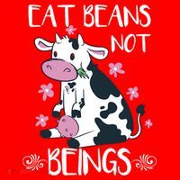 Eat Beans Not Beings Funny Cow Vegan Plant Based Gift Santa Hat thumb 1