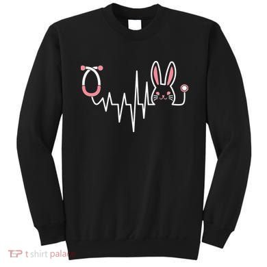Easter Bunny Nurse Doctor Stethoscope Heartbeat Sweatshirt