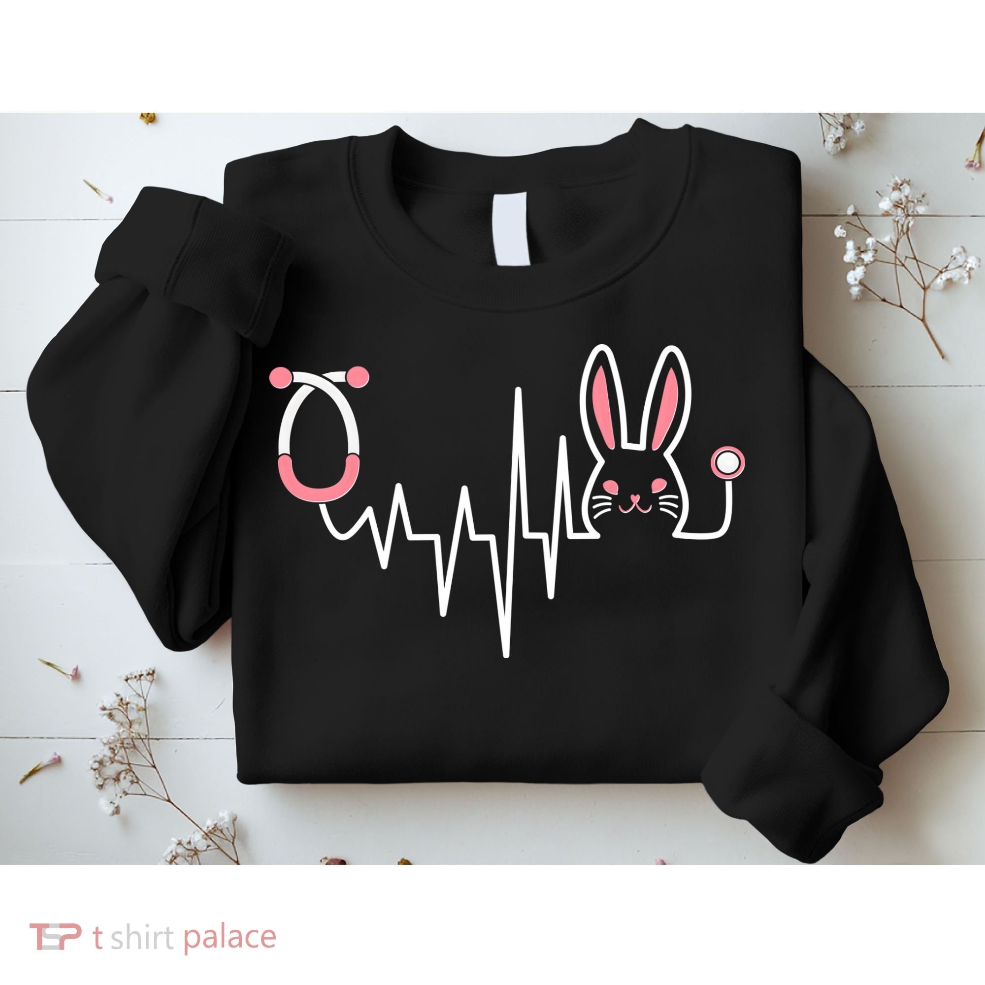 Easter Bunny Nurse Doctor Stethoscope Heartbeat Sweatshirt