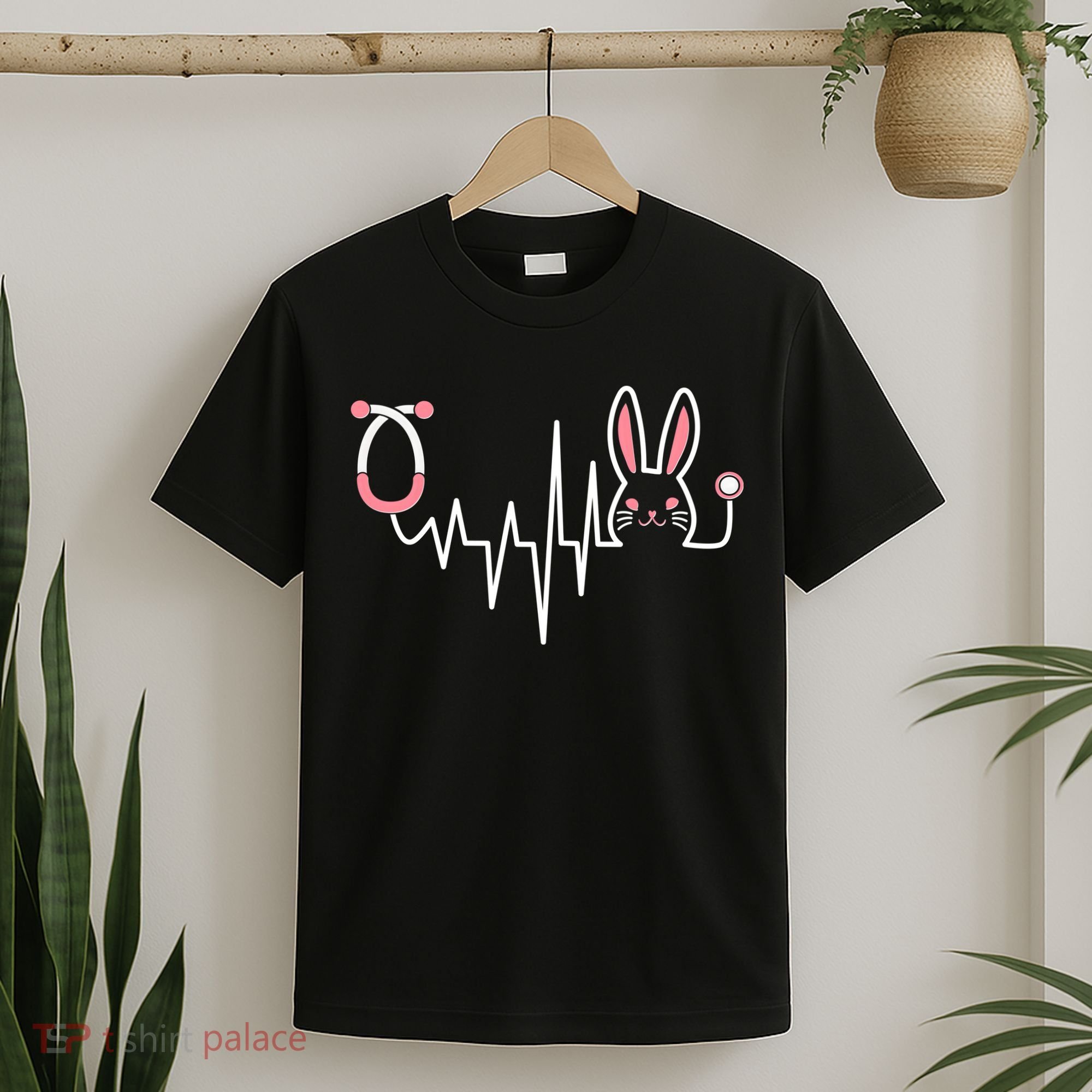 Easter Bunny Nurse Doctor Stethoscope Heartbeat T-Shirt