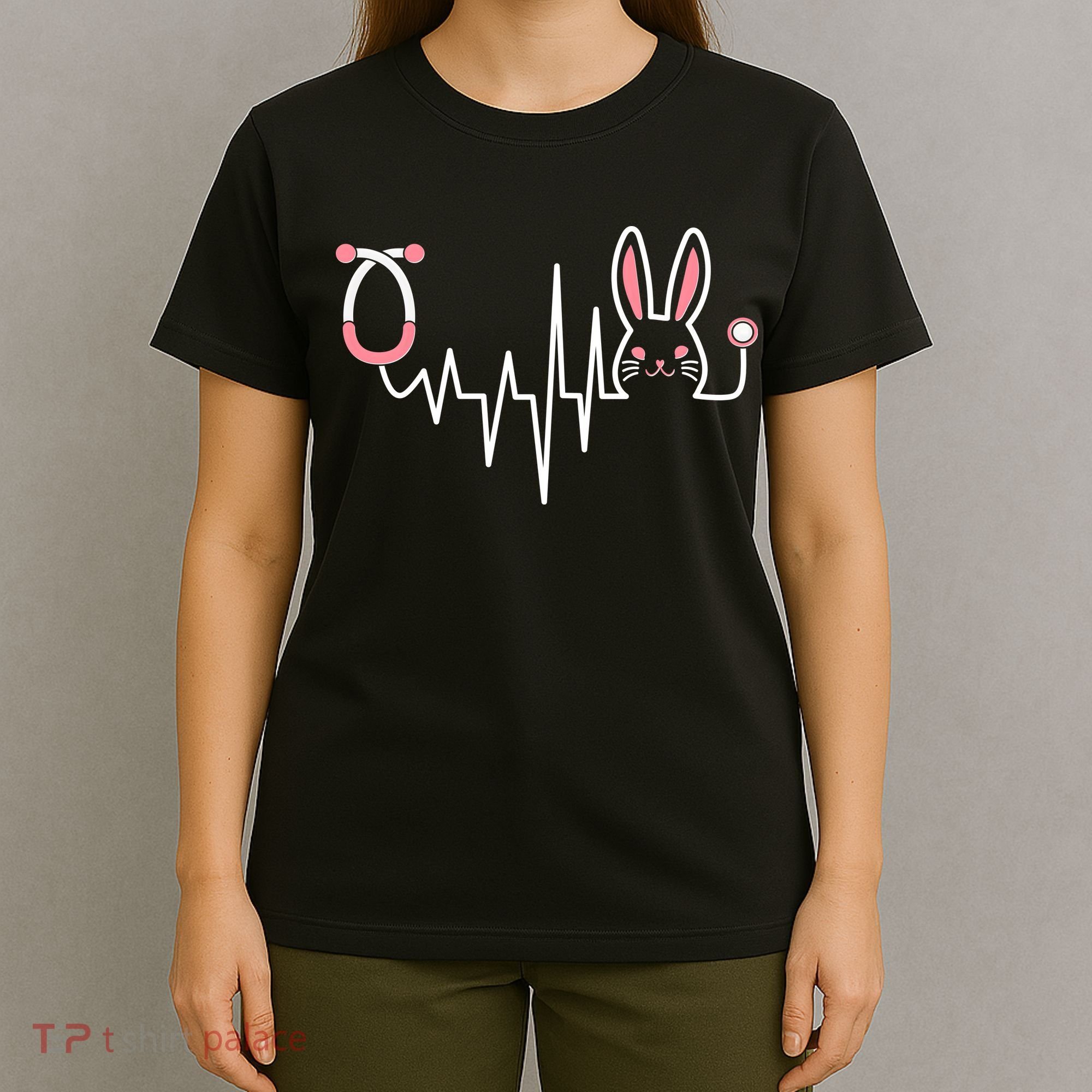 Easter Bunny Nurse Doctor Stethoscope Heartbeat T-Shirt