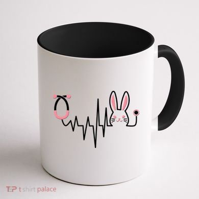 Easter Bunny Nurse Doctor Stethoscope Heartbeat Coffee Mug back