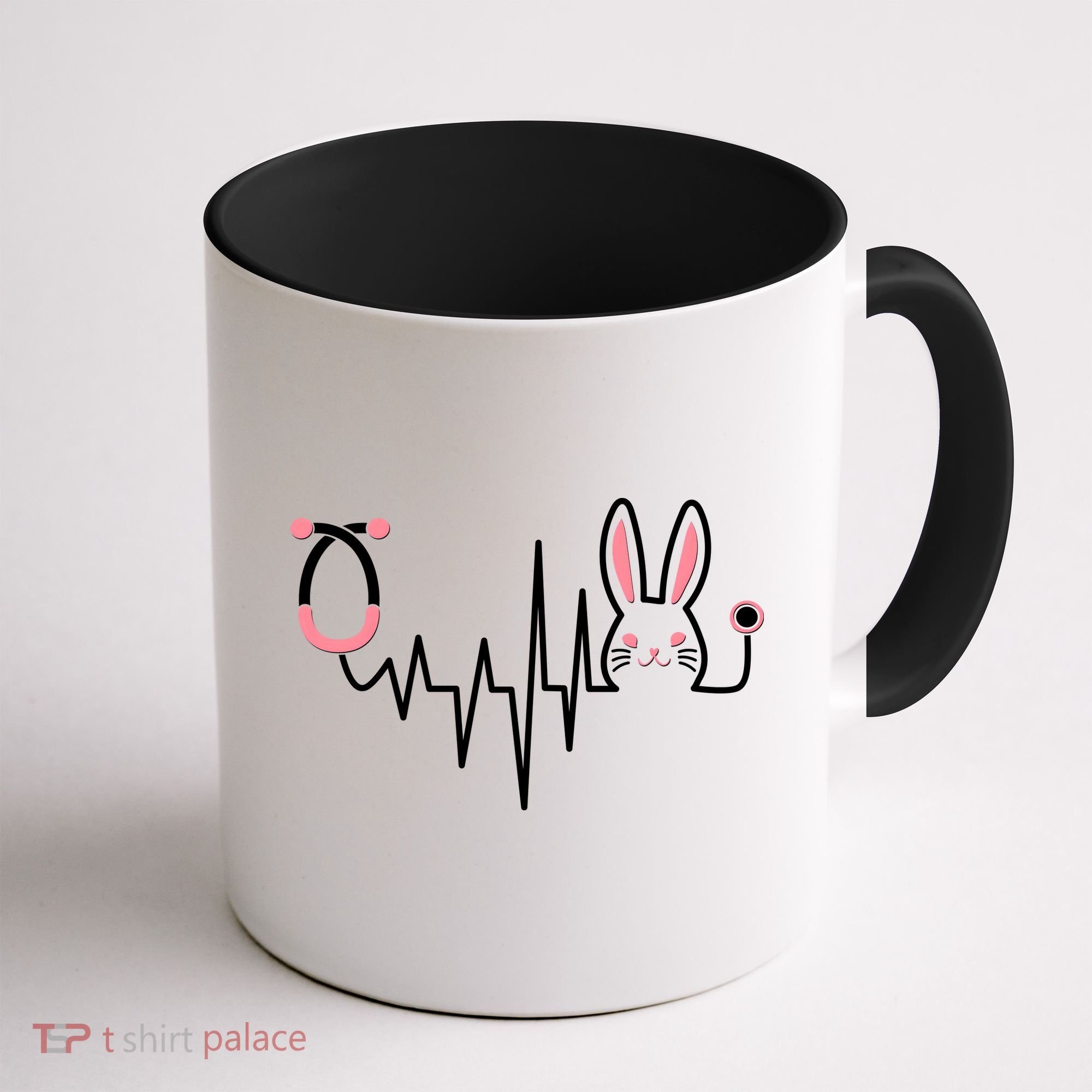 Easter Bunny Nurse Doctor Stethoscope Heartbeat Coffee Mug