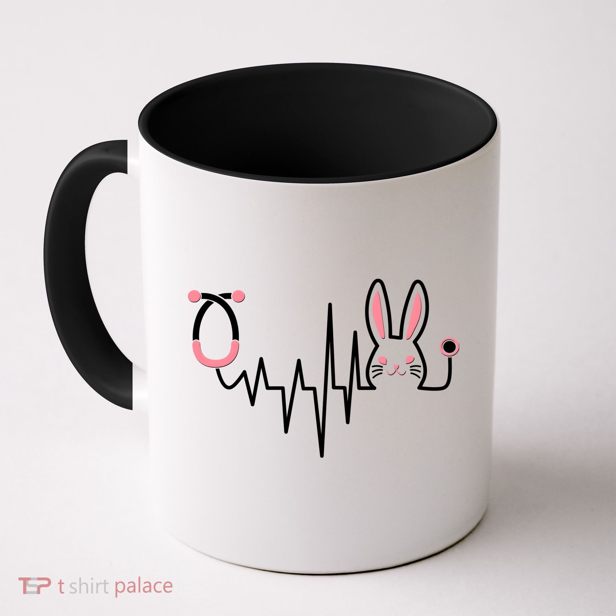 Easter Bunny Nurse Doctor Stethoscope Heartbeat Coffee Mug