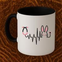Easter Bunny Nurse Doctor Stethoscope Heartbeat Coffee Mug thumb 2
