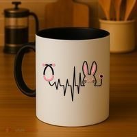 Easter Bunny Nurse Doctor Stethoscope Heartbeat Coffee Mug thumb 4
